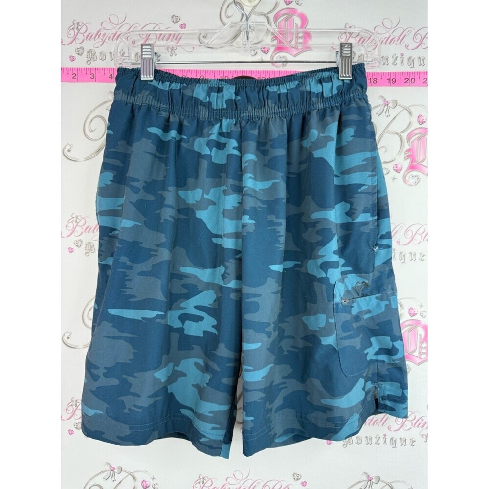 Legend Men's Blue Camouflage Cargo Shorts with Elastic Waistband with pocket